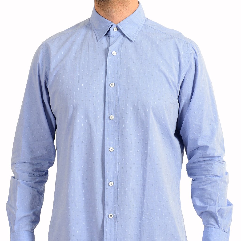 Glanshirt A Slowear Brand Blue Long Sleeve Dress Shirt Us 17 It 43